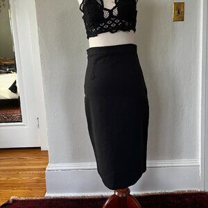 Of Mercer Black Asymmetrical Wrap Pencil Skirt – Size Small